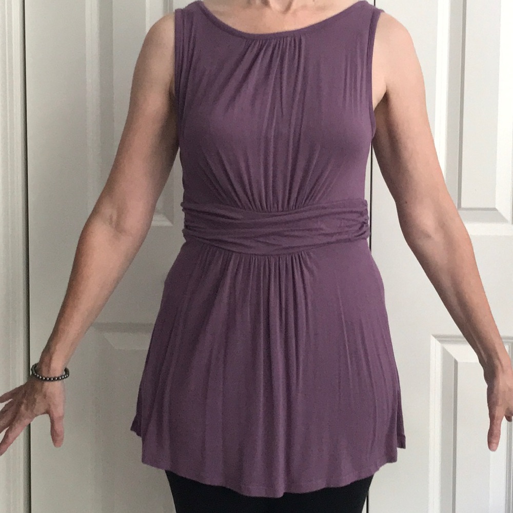 Purple sleeveless blouse